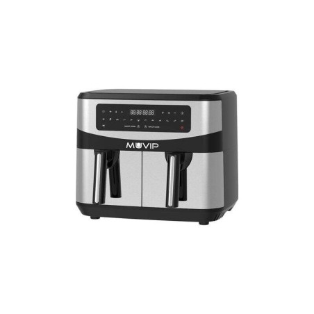 Muvip Doppia Friggitrice ad Aria Calda 9 Litri 2600W Touch Screen - 12 Programmi di Cottura - Colore Grigio