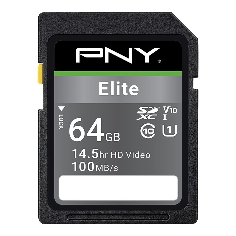 Scheda PNY Elite SDXC 64 GB U1 V10 Classe 10 Scheda PNY Elite SDXC 64 GB U1 V10 Classe 10