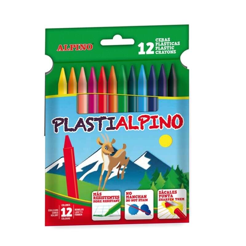 Alpino Confezione da 12 Pastelli PlastiAlpino per Bambini - Materiale Resistente - Non Macchia - Colori Brillanti - Colori Assor Alpino Confezione da 12 Pastelli PlastiAlpino per Bambini - Materiale Resistente - Non Macchia - Colori Brillanti - Colori Assor
