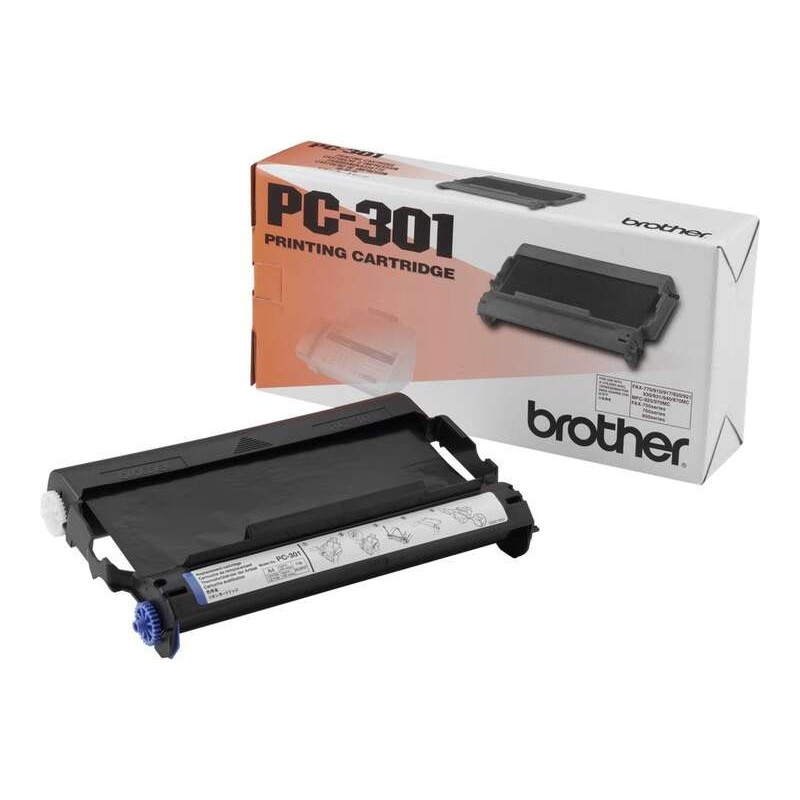 Cartuccia e rotolo di trasferimento termico originali Brother PC301 - 1 rotolo Cartuccia e rotolo di trasferimento termico originali Brother PC301 - 1 rotolo