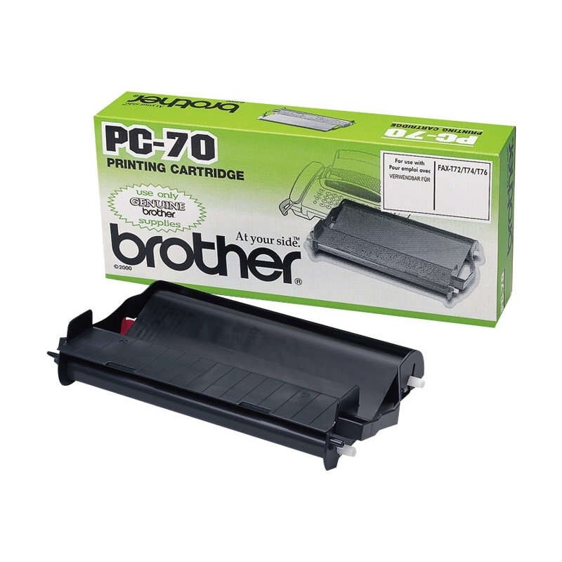 Cartuccia e rotolo di trasferimento termico originali Brother PC70 - 1 rotolo Cartuccia e rotolo di trasferimento termico originali Brother PC70 - 1 rotolo