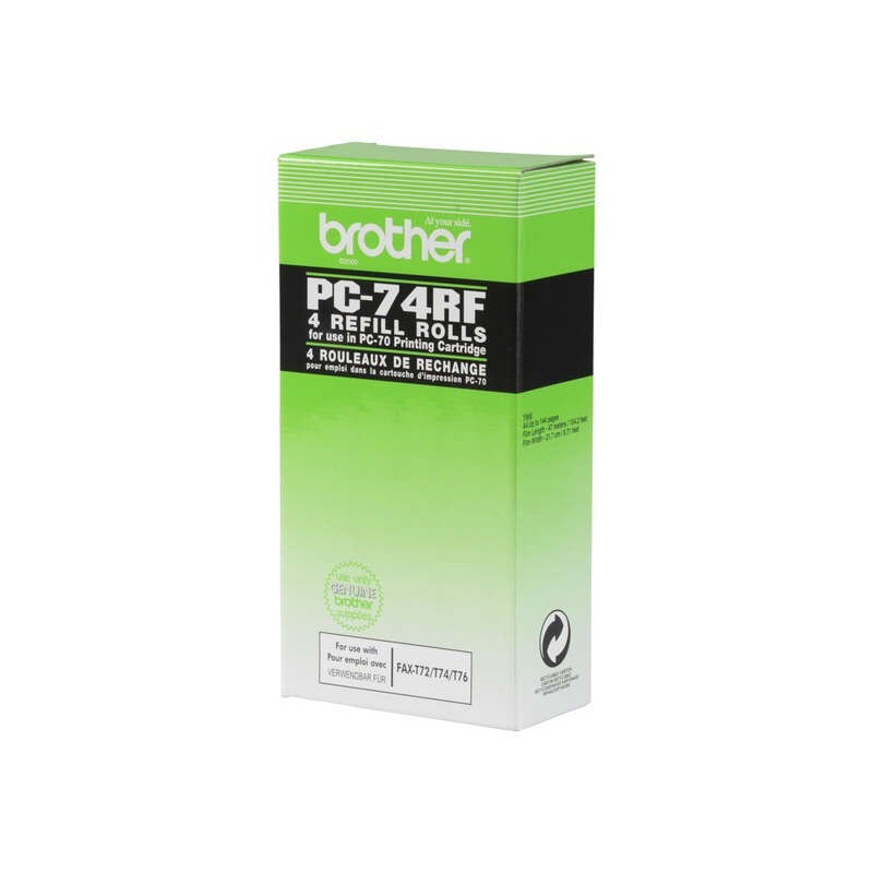 Brother PC74RF Confezione da 4 rotoli di trasferimento termico originali Brother PC74RF Confezione da 4 rotoli di trasferimento termico originali