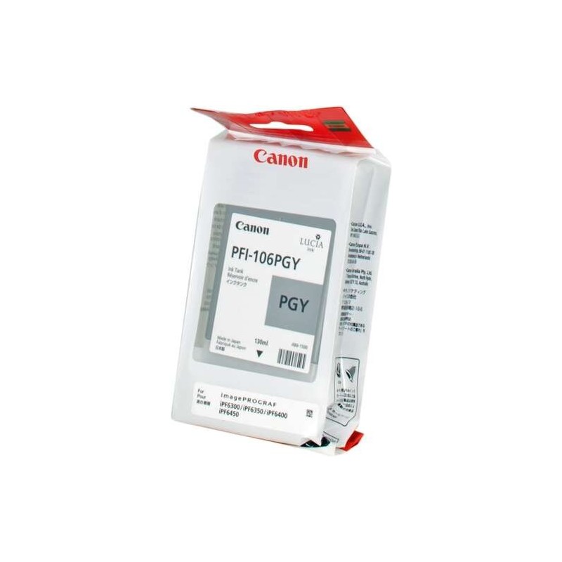 Canon PFI106 Gris Photo Cartucho de Tinta Original - PFI106PGY/6631B001 Canon PFI106 Gris Photo Cartucho de Tinta Original - PFI106PGY/6631B001