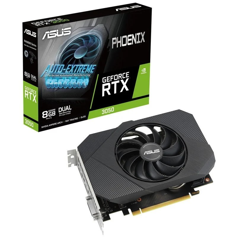 Asus Phoenix GeForce RTX 3050 V2 Tarjeta Grafica 8GB GDDR6 NVIDIA - PCIe 4.0, HDMI, DVI-D, DisplayPort Asus Phoenix GeForce RTX 3050 V2 Tarjeta Grafica 8GB GDDR6 NVIDIA - PCIe 4.0, HDMI, DVI-D, DisplayPort