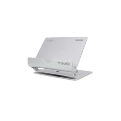 Supporto Tablet Tooq per Tablet fino a 10" - Inclinabile e Girevole - Base Antiscivolo - Colore Argento