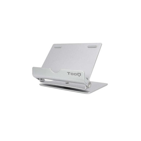 Supporto Tablet Tooq per Tablet fino a 10" - Inclinabile e Girevole - Base Antiscivolo - Colore Argento
