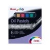 Pentel Oil Pastels Pack de 6 Pasteles Oleo Metalicos - Blandos, Cremosos y de Secado Lento - Colores Metalicos Surtidos
