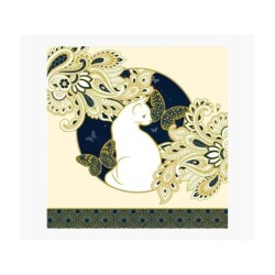Pictura Tarjeta Arabesque - 16x16cm - Tematica Gatos - Tarjeta Triptica - Incluye Sobre Blanco - Papel con Certificacion FSC