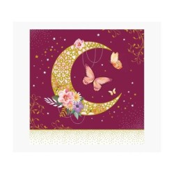 Biglietto Pictura Arabesque - 16x16 cm - Tema Luna - Biglietto a tre ante - Include busta bianca - Carta certificata FSC