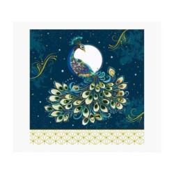 Pictura Tarjeta Arabesque - 16x16cm - Tematica Pavo Real - Tarjeta Triptica - Incluye Sobre Blanco - Papel con Certificacion FSC