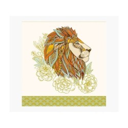 Biglietto Pictura Arabesque - 16x16 cm - Tema Leone - Biglietto a tre ante - Busta bianca inclusa - Carta certificata FSC