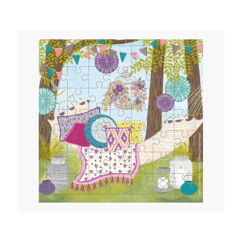 Pictura Tarjeta Puzzle - 15.5x15.5cm - Tematica Hamaca - 49 Piezas - Incluye Sobre Blanco - Certificacion FSC