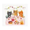 Pictura Tarjeta Puzzle de Gatos - 15.5x15.5cm - 25 Piezas - Tematica Felina - Incluye Sobre Blanco - Certificacion FSC