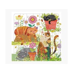 Pictura Tarjeta Puzzle de Gatos - 15.5x15.5cm - 49 Piezas - Tematica Felina - Incluye Sobre Blanco - Certificacion FSC