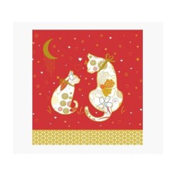Pictura Tarjeta Arabesque - 16x16cm - Tematica Gatos - Tarjeta Triptica - Incluye Sobre Blanco - Papel con Certificacion FSC