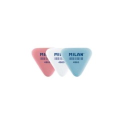 Milan 4865 Gomma Triangolare Flessibile - Pangrattato - Gomma Sintetica - Colori Assortiti 65pz 65pz