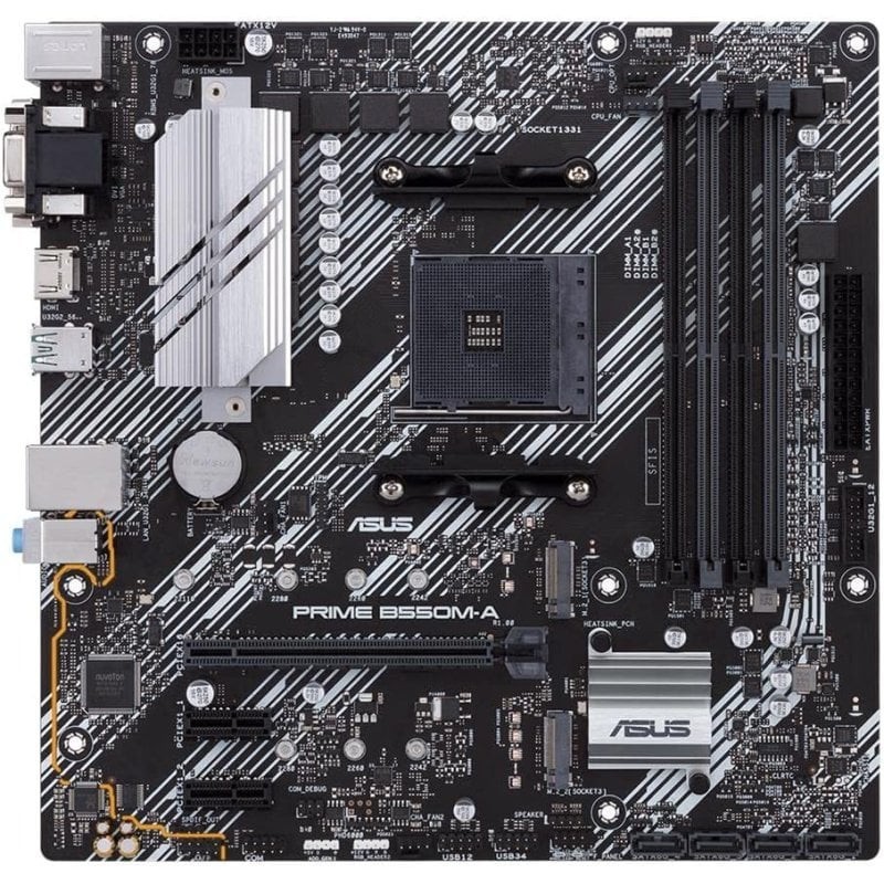 Asus Prime B550M-A Placa Base AMD Ryzen M.2, PCIe 4.0, HDMI, D-Sub, DVI, SATA III, USB-A 3.2, DVI-D, Asus Prime B550M-A Placa Base AMD Ryzen M.2, PCIe 4.0, HDMI, D-Sub, DVI, SATA III, USB-A 3.2, DVI-D,