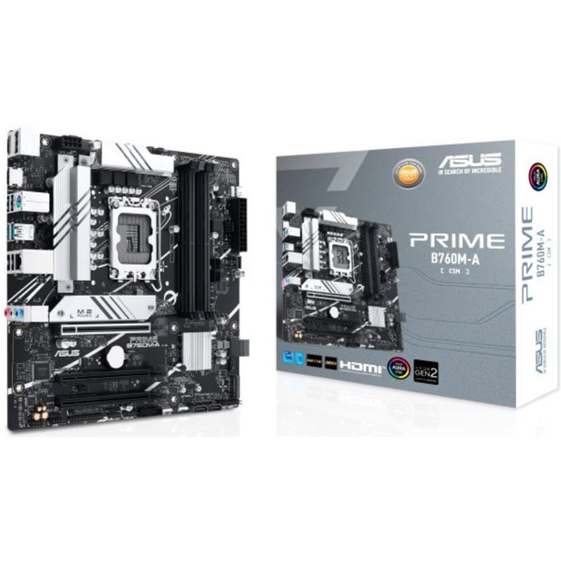 Scheda madre Asus Prime B760M-A CSM Intel LGA1700 4x DDR5 - HDMI, M.2, PCIe4.0, 4x SATA III, USB 3.2, MicroATX Scheda madre Asus Prime B760M-A CSM Intel LGA1700 4x DDR5 - HDMI, M.2, PCIe4.0, 4x SATA III, USB 3.2, MicroATX