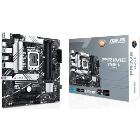 Scheda madre Asus Prime B760M-A CSM Intel LGA1700 4x DDR5 - HDMI, M.2, PCIe4.0, 4x SATA III, USB 3.2, MicroATX