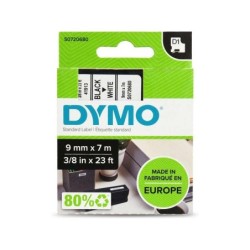 Dymo D1 40913 Cinta de Etiquetas Original para Rotuladora - Texto negro sobre fondo blanco - Ancho 9mm x 7 metros - S0720680