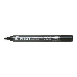 Pennarello permanente Pilot 100 - Punta tonda fine 4,5 mm - Corsa 1 mm - Colore nero 12pz 12pz