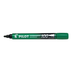 Pilot Rotulador Permanente 100 - Punta Fina de Bala 4,5mm - Trazo 1mm - Color Verde