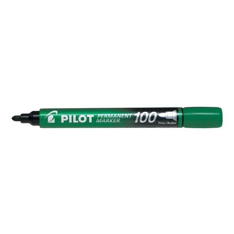 Pilot Rotulador Permanente 100 - Punta Fina de Bala 4,5mm - Trazo 1mm - Color Verde Pilot Rotulador Permanente 100 - Punta Fina de Bala 4,5mm - Trazo 1mm - Color Verde