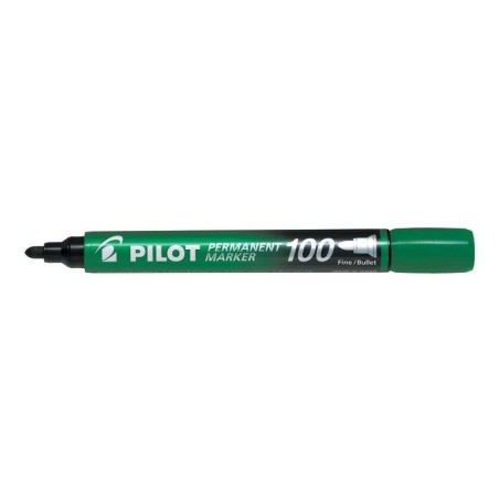 Pilot Rotulador Permanente 100 - Punta Fina de Bala 4,5mm - Trazo 1mm - Color Verde