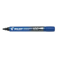 Pennarello permanente Pilot 100 - Punta tonda fine 4,5 mm - Corsa 1 mm - Colore blu 12pz 12pz