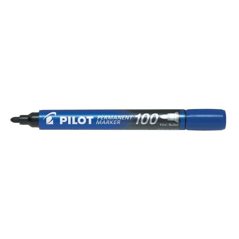 Pennarello permanente Pilot 100 - Punta tonda fine 4,5 mm - Corsa 1 mm - Colore blu 12pz 12pz Pennarello permanente Pilot 100 - Punta tonda fine 4,5 mm - Corsa 1 mm - Colore blu 12pz 12pz