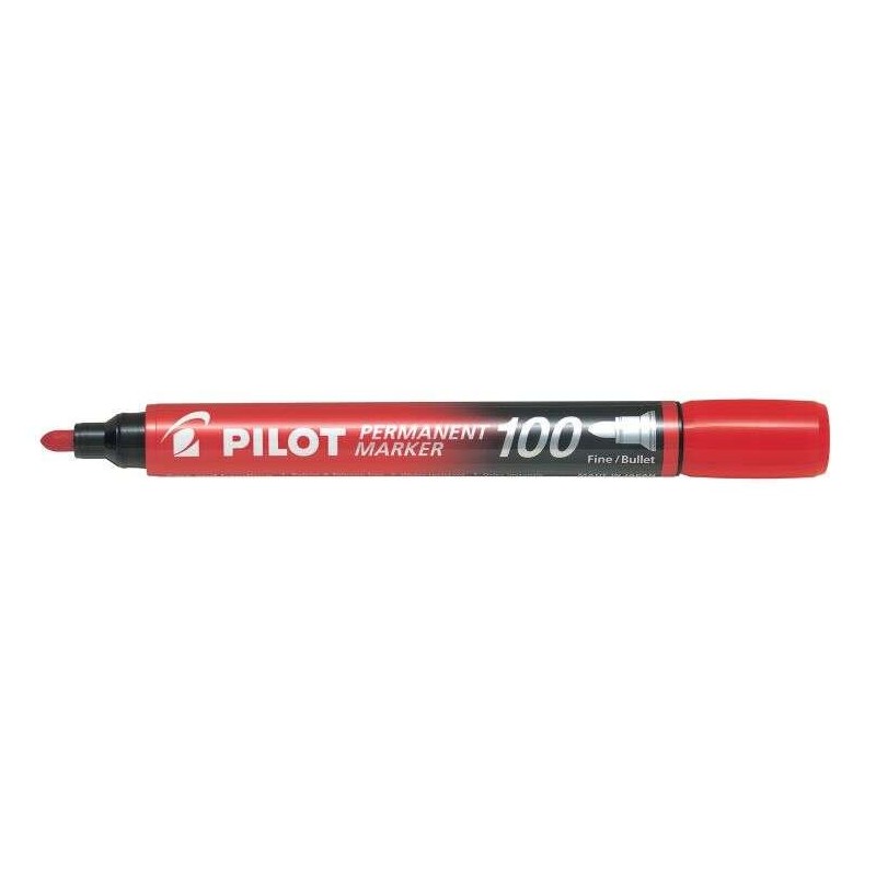 Pennarello permanente Pilot 100 - Punta tonda fine 4,5 mm - Corsa 1 mm - Colore rosso 12pz 12pz Pennarello permanente Pilot 100 - Punta tonda fine 4,5 mm - Corsa 1 mm - Colore rosso 12pz 12pz