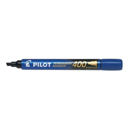 Pilot Rotulador Permanente 400 - Punta Biselada 4,5mm - Trazo 4mm - Color Azul