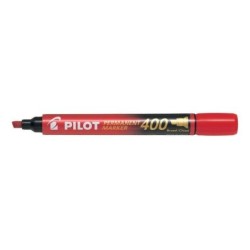 Pennarello permanente Pilot 400 - Punta a scalpello 4,5 mm - Tratto 4 mm - Colore rosso