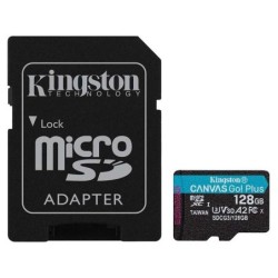 Kingston Micro SDXC Scheda 128 GB UHS-I U3 V30 Classe 10 170 MB/s Canvas Go Plus con adattatore