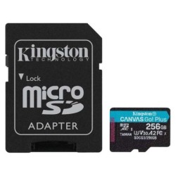 Kingston Micro SDXC Scheda 256 GB UHS-I U3 V30 Classe 10 170 MB/s Canvas Go Plus con adattatore