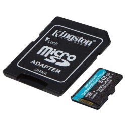 Kingston Tarjeta Micro SDXC 512GB UHS-I U3 V30 Clase 10 170MB/s Canvas Go Plus con Adaptador