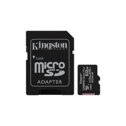 Kingston Micro SDXC Scheda 512GB Classe 10 100MB/s Canvas Select Plus + Adattatore SD