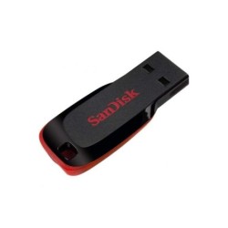 Sandisk Cruzer Blade USB 2.0 Memoria 64GB - Senza Cover - Colore Nero/Rosso (Pendrive)