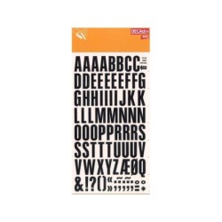 Apli Letras Transferibles Super Negras 24mm - 86 Caracteres - Facil Aplicacion - Gran Calidad - Resistente al Agua - Negro