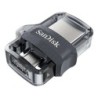 Sandisk Ultra Dual Drive m3.0 Memoria USB 3.0 e Micro USB 32GB - Lettura Fino a 150MB/s - Colore Trasparente/Nero (Pendrive)
