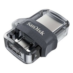Sandisk Ultra Dual Drive m3.0 Memoria USB 3.0 e Micro USB da 64 GB - Lettura fino a 150 MB/s - Colore Trasparente/Nero (Pendrive
