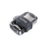 Sandisk Ultra Dual Drive m3.0 Memoria USB 3.0 y Micro USB 128GB - Hasta 150MB/s de Lectura - Color Transparente/Negro (Pendrive)