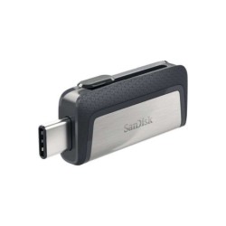 Memoria Sandisk Ultra Dual USB-C e USB-A da 128 GB - Lettura fino a 150 MB/s - Design Metallico - Colore Acciaio/Nero (Pendrive)