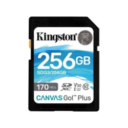 Kingston Tarjeta SDXC 256GB UHS-I U3 V30 Clase 10 170MB/s Canvas Go Plus