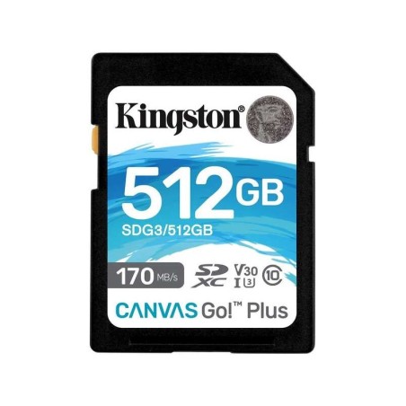 Scheda Kingston SDXC 512 GB UHS-I U3 V30 Classe 10 170 MB/s Canvas Go Plus