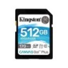 Scheda Kingston SDXC 512 GB UHS-I U3 V30 Classe 10 170 MB/s Canvas Go Plus