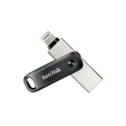 Sandisk IXpand Go Unità flash USB 3.0 e Lightning da 128 GB - Design metallico/plastica - Colore acciaio/nero (Pendrive)