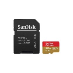 Sandisk Extreme Scheda Micro SDXC 512 GB UHS-I U3 V30 A2 Classe 10 160 MB/s + Adattatore SD