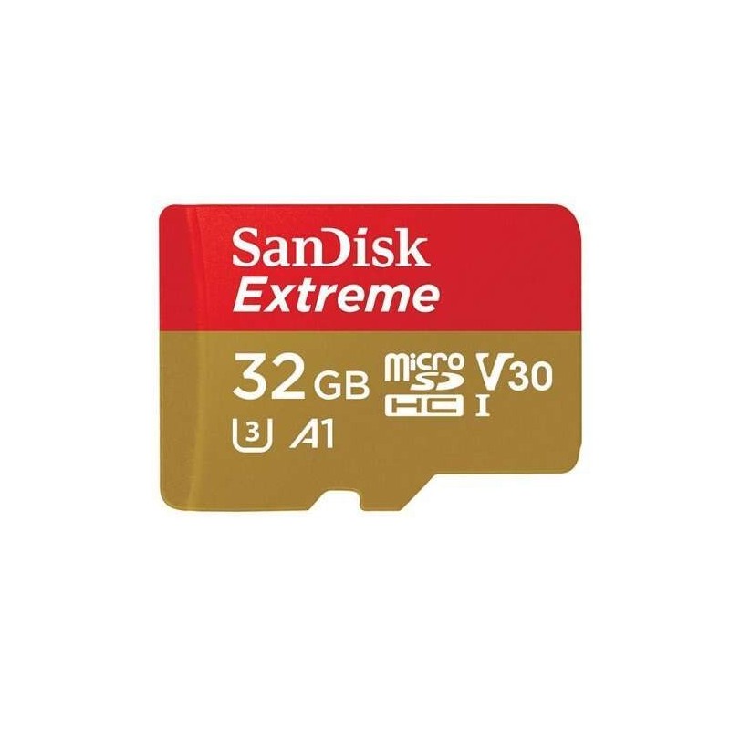 Sandisk Extreme Scheda Micro SDHC 32 GB UHS-I U3 A1 Classe 10 100 MB/s + Adattatore SD Sandisk Extreme Scheda Micro SDHC 32 GB UHS-I U3 A1 Classe 10 100 MB/s + Adattatore SD
