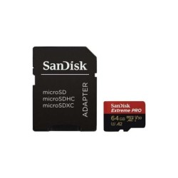 Sandisk Extreme Pro Scheda SDXC 64 GB U3 V30 A2 Classe 10 170 MB/s + Adattatore SD